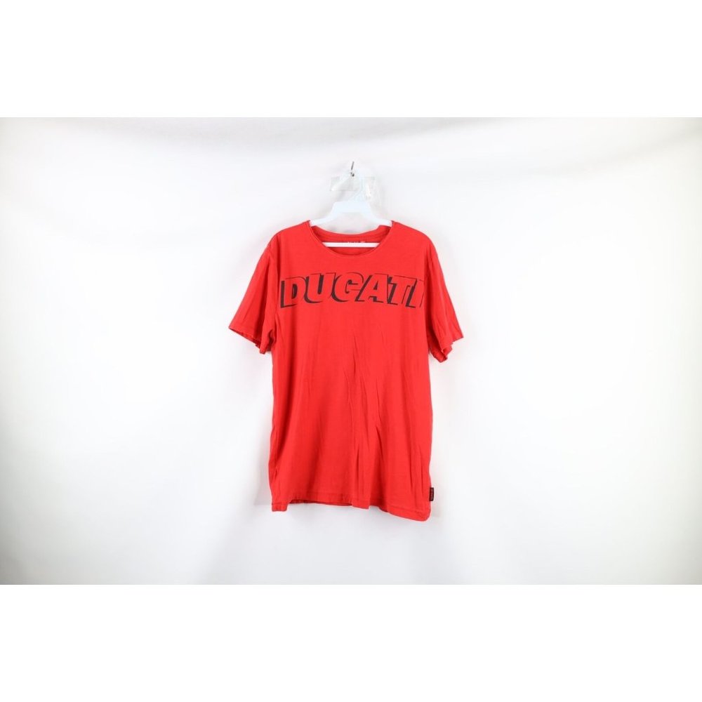 Puma x Ducati Mens Medium Faded Spell Out Big Logo Short Sleeve T-Shirt Red